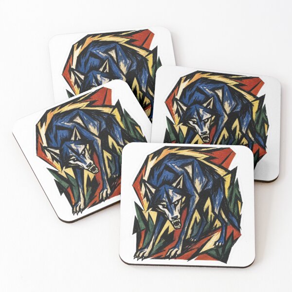 Item preview, Abstract Expressionist Snarling Wolf Sticker Art designed and sold by Snurly.