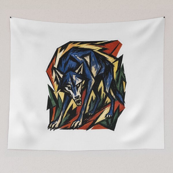 Item preview, Abstract Expressionist Snarling Wolf Sticker Art designed and sold by Snurly.