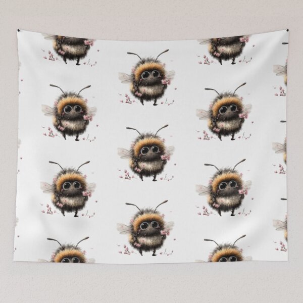 Item preview, Adorable Fuzzy Bumblebee with Flowers designed and sold by vanndhi.