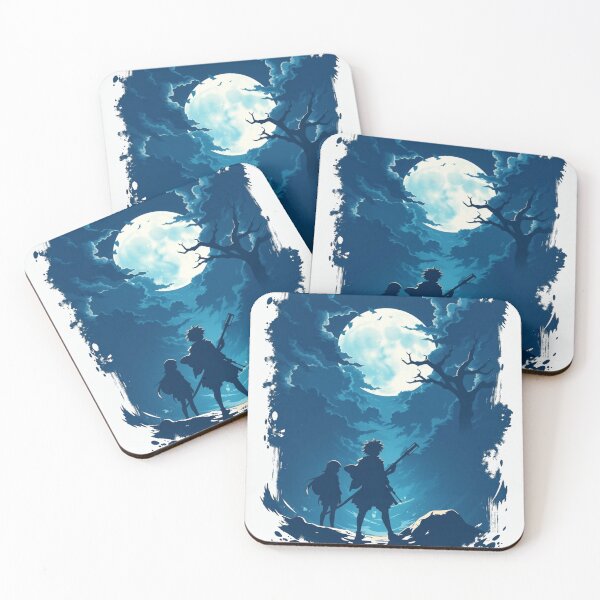 Item preview, Anime Warriors Silhouette Under Full Moon designed and sold by ERODED SELF.