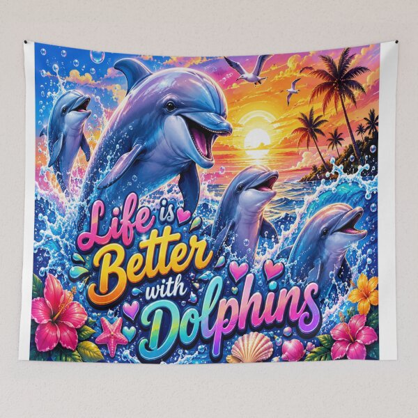 Item preview, Life Is Better With Dolphins designed and sold by DK Rocket.