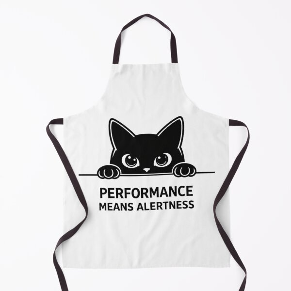 Item preview, Performance Means Alertness Black Cat Quote | Cute Peeking Cat Minimalist Design designed and sold by PrintforDesign.