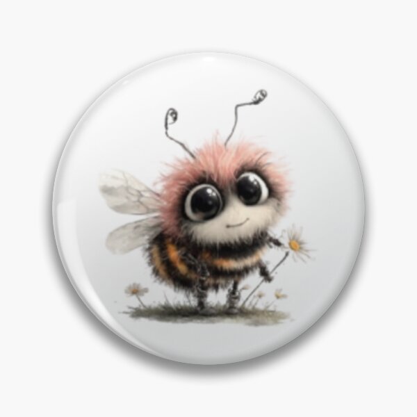 Item preview, Una linda abeja peluda sosteniendo una flor. designed and sold by vanndhi.