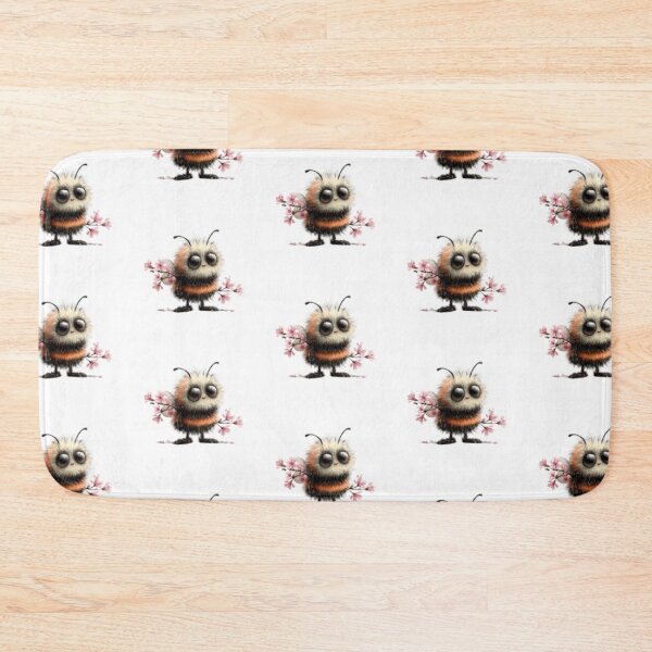 Item preview, Cute Fuzzy Bee with Flowers designed and sold by vanndhi.