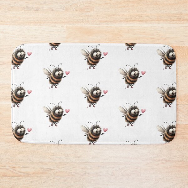 Item preview, Cute Bee Holding a Pink Heart designed and sold by vanndhi.