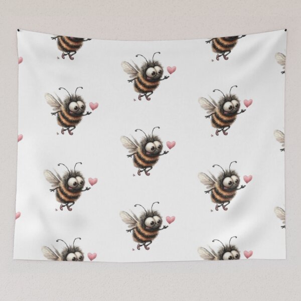 Item preview, Cute Bee Holding a Pink Heart designed and sold by vanndhi.