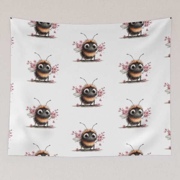 Item preview, Adorable Bumblebee with Cherry Blossoms designed and sold by vanndhi.