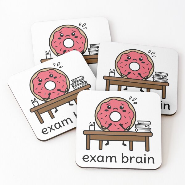 Item preview, Exam Brain Kawaii Donut designed and sold by GinColorist.
