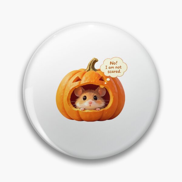 Item preview, Brave Little Mouse in Pumpkin — "No! I am not scared." Halloween designed and sold by Bondingbonding.