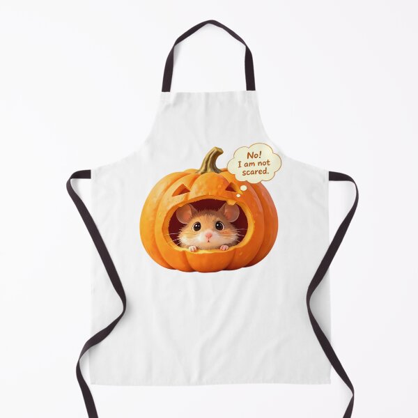 Item preview, Brave Little Mouse in Pumpkin — "No! I am not scared." Halloween designed and sold by Bondingbonding.