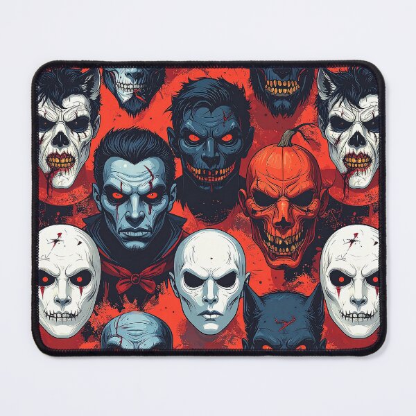Item preview, Halloween Retro Groovy Monster Faces Scary Creepy Pattern designed and sold by DEC02.