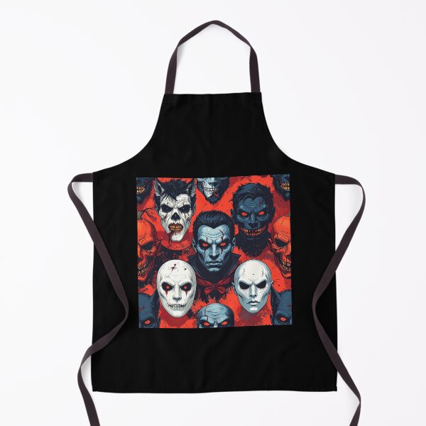 Item preview, Halloween Retro Groovy Monster Faces Scary Creepy Pattern designed and sold by DEC02.