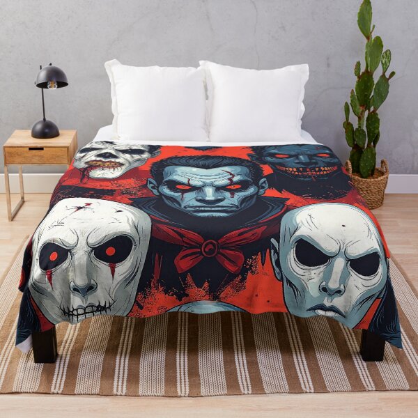 Item preview, Halloween Retro Groovy Monster Faces Scary Creepy Pattern designed and sold by DEC02.
