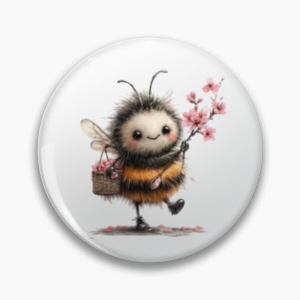 Item preview, Cute Bee with Cherry Blossoms designed and sold by vanndhi.