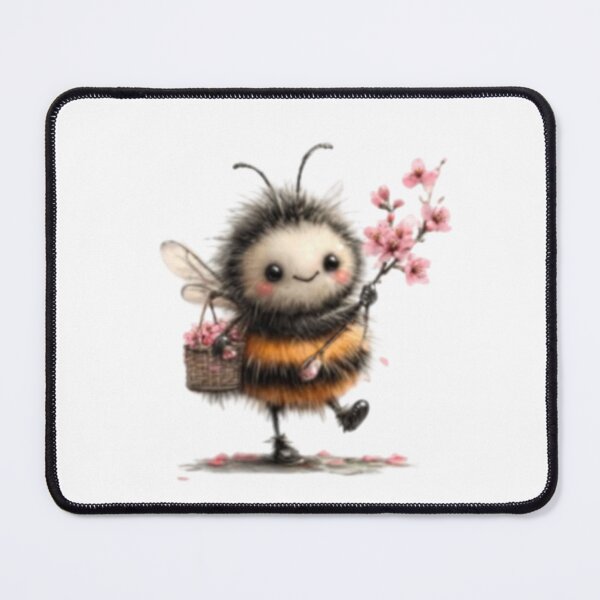Item preview, Cute Bee with Cherry Blossoms designed and sold by vanndhi.