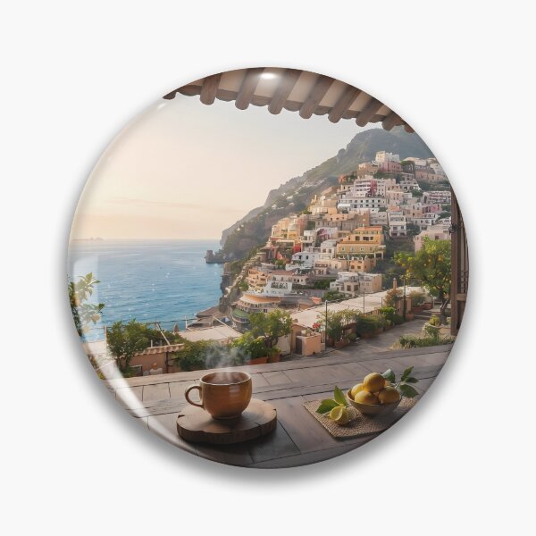 Item preview, Hanok Window to the World: Amalfi Coast & Positano | Mediterranean Sunrise Fine Art Print designed and sold by SOOstudio73.