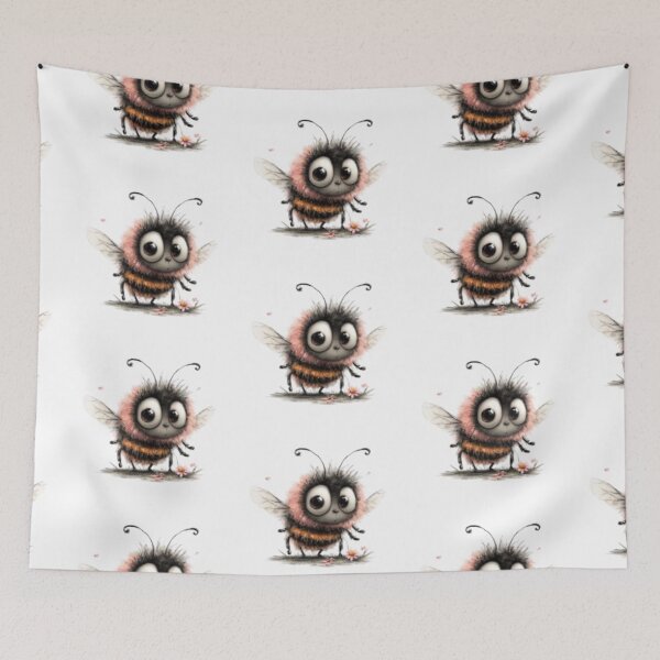 Item preview, Cute Furry Bee with Flowers designed and sold by vanndhi.