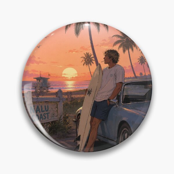 Item preview, Nalu Coast Sunset Surf | Tropical Wave & Surfboard  designed and sold by Nalu Coast.