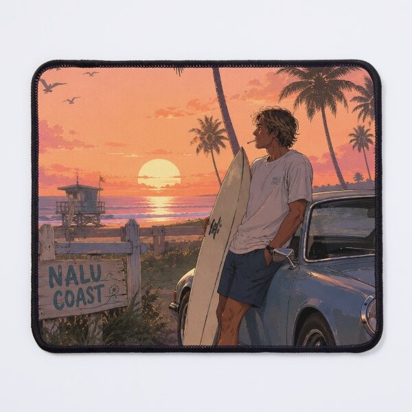 Item preview, Nalu Coast Sunset Surf | Tropical Wave & Surfboard designed and sold by Nalu Coast.
