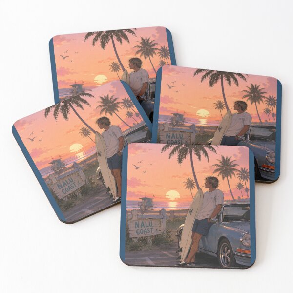 Item preview, Nalu Coast Sunset Surf | Tropical Wave & Surfboard  designed and sold by Nalu Coast.