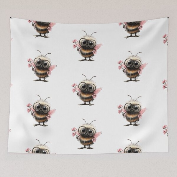 Item preview, Adorable Bee with Pink Flowers designed and sold by vanndhi.
