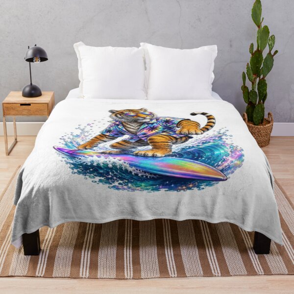 Item preview, Surfing Tiger in Holographic Shirt designed and sold by Snurly.
