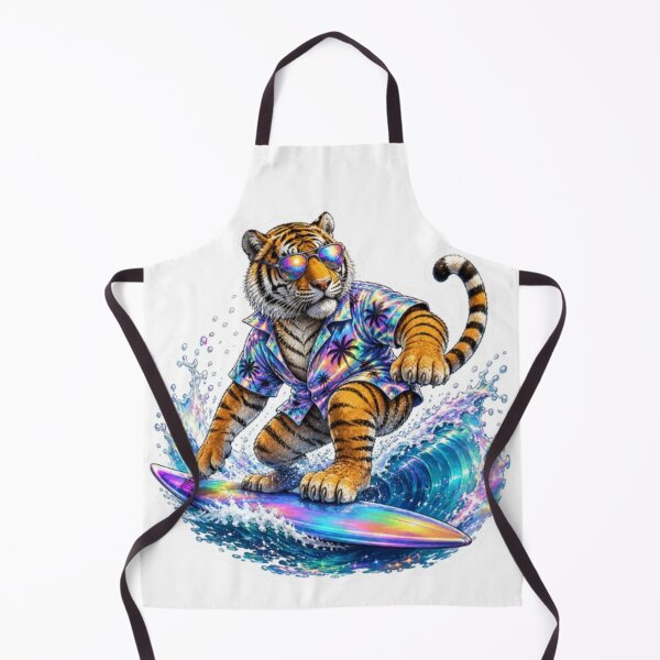 Item preview, Surfing Tiger in Holographic Shirt designed and sold by Snurly.