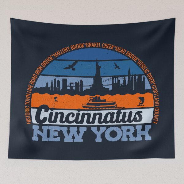 Item preview, Cincinnatus New York Sunset Retro Vintage Local Pride Logo designed and sold by CRHPOD20.
