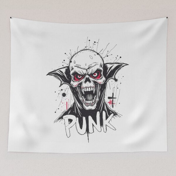 Item preview, Vampire Bat Skull Punk Typography Art designed and sold by ERODED SELF.