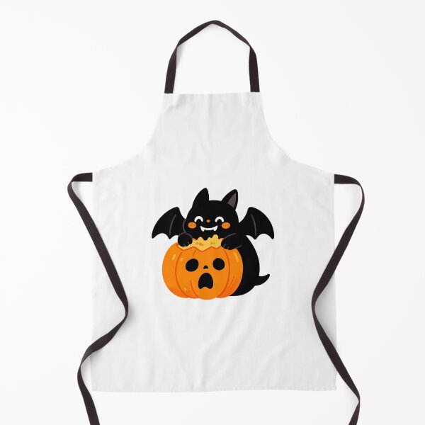 Item preview, Cute Bat-Cat Biting Surprised Pumpkin — Funny Halloween designed and sold by Bondingbonding.