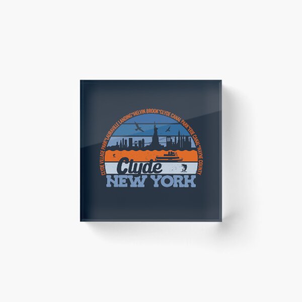 Item preview, Clyde New York Sunset Retro Vintage Local Pride Logo designed and sold by CRHPOD20.