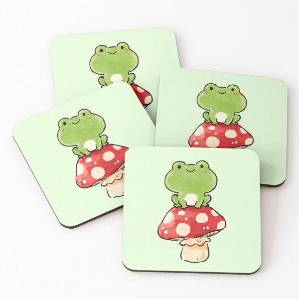 Item preview, Cute Frog Sitting On Mushroom Illustration designed and sold by jianina-alondra.