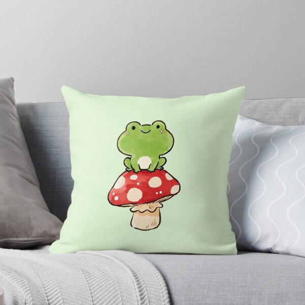 Item preview, Cute Frog Sitting On Mushroom Illustration designed and sold by jianina-alondra.