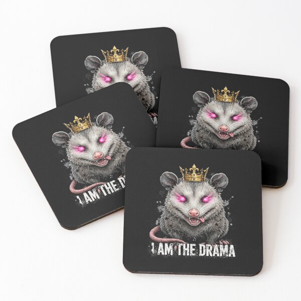 Item preview, I Am The Drama Feral Opossum With Crown - Funny Pink Eyes Possum Queen designed and sold by HealingEraInk.