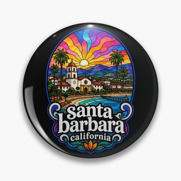 Item preview, Santa Barbara California Stained Glass Art Travel designed and sold by TomFrontierArt.