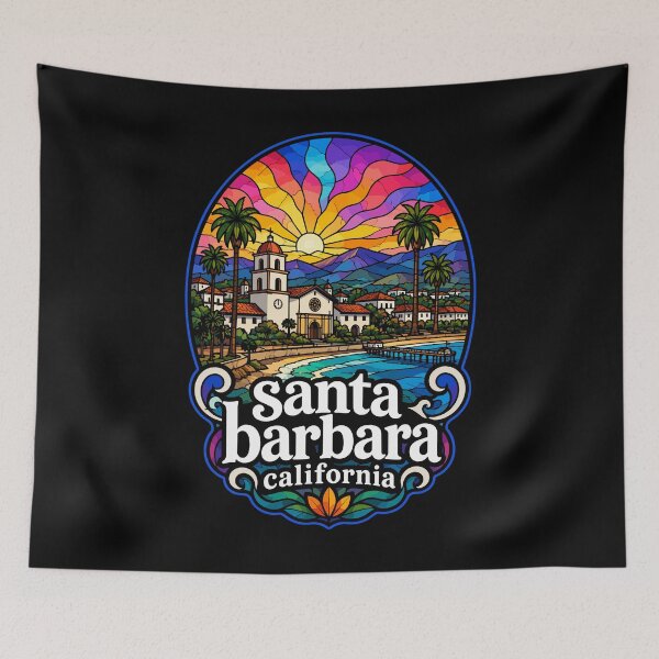 Item preview, Santa Barbara California Stained Glass Art Travel designed and sold by TomFrontierArt.