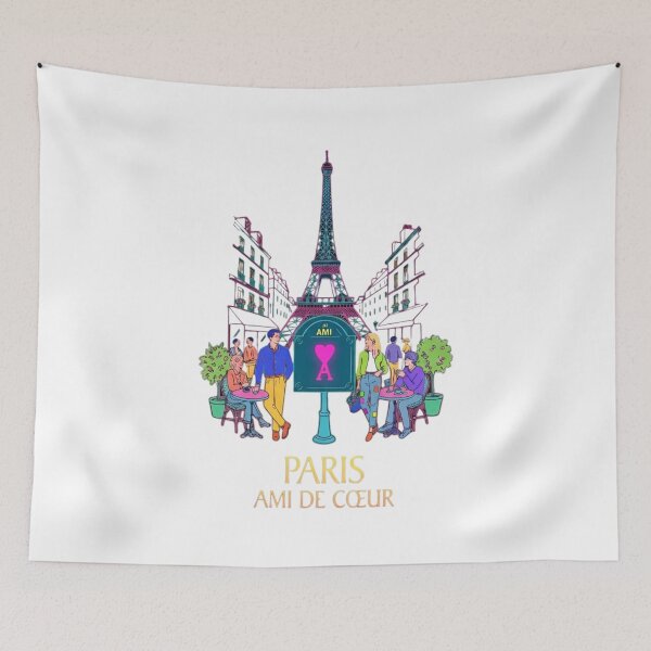 Item preview, Paris Ami de Cœur - Chic Eiffel Tower Cafe Illustration designed and sold by johnExpress02.