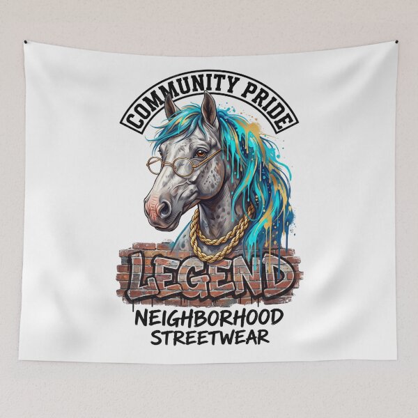 Item preview, Neighborhood Legend — Graffiti Style Horse Portrait Tee v1 designed and sold by CornishPixiPony.
