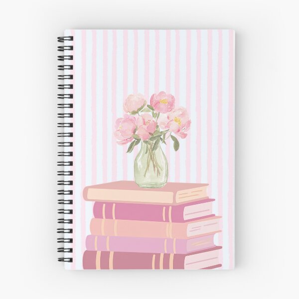 Item preview, Watercolor pink peonies and books designed and sold by Designova10.