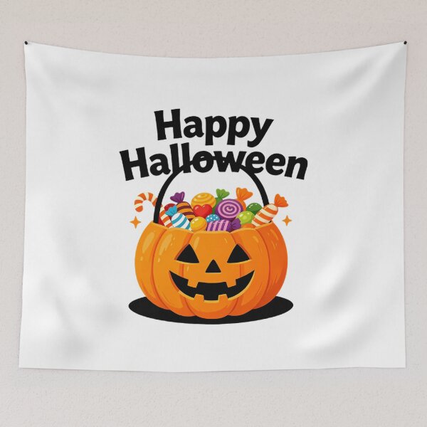 Item preview, Happy Halloween — Pumpkin Basket Full of Candies designed and sold by Bondingbonding.