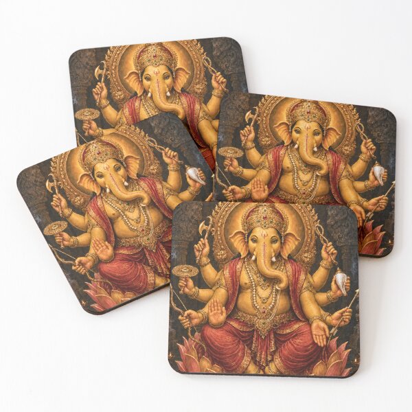 Item preview, Durga Ganapati – Eight-Armed Protective Ganesha Devotional Art | 32 Forms Of Lord Ganesha designed and sold by Homyar.