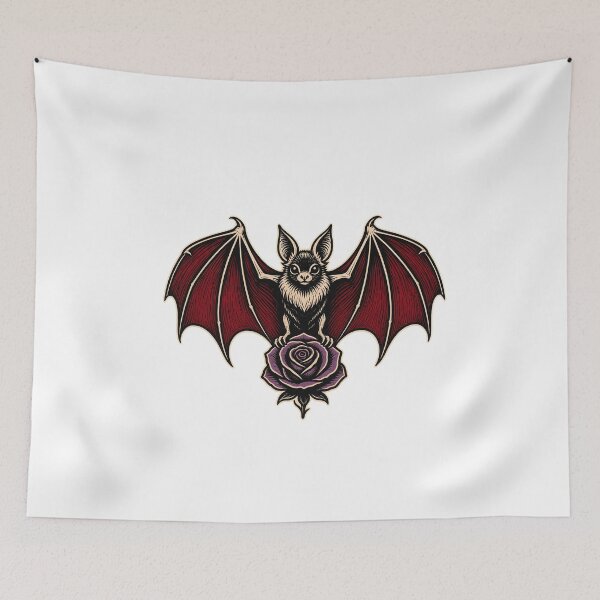 Item preview, Vampire Bat and Rose Gothic Tattoo Art designed and sold by BoyleDesignShop.