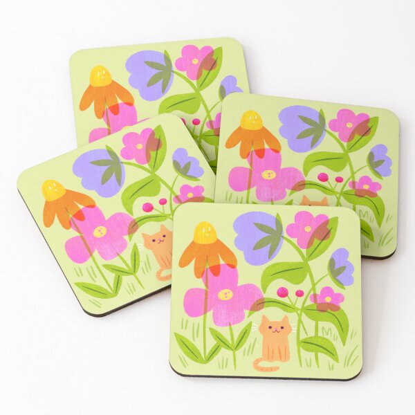 Item preview, Tiny cat or giant flowers designed and sold by Storybook Farm & Studio.