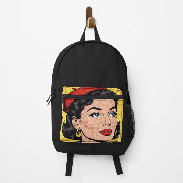 Item preview, Mustard Pop Art Woman Red Beret Side Profile - Vintage Retro Portrait designed and sold by MAISON SYLVIE.