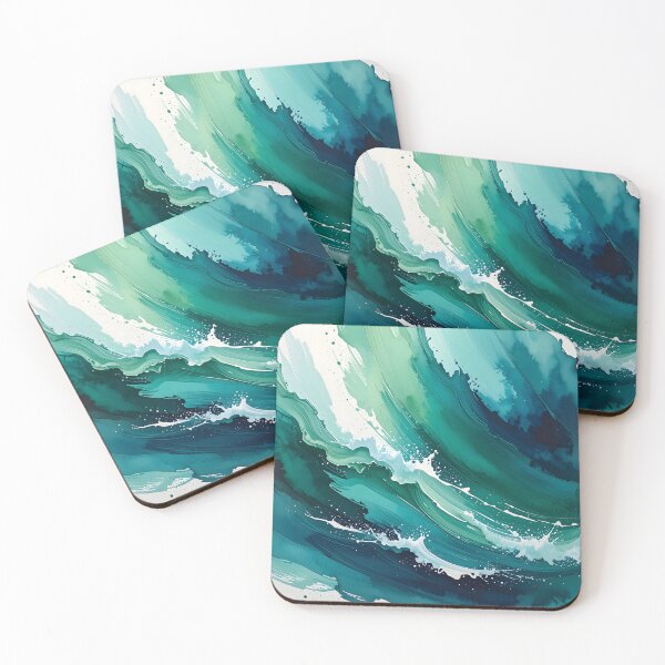 Item preview, Dynamic Emerald Sea Foam Ocean Waves designed and sold by BetweenForms.