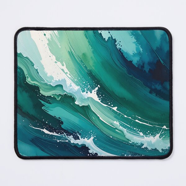 Item preview, Dynamic Emerald Sea Foam Ocean Waves designed and sold by BetweenForms.