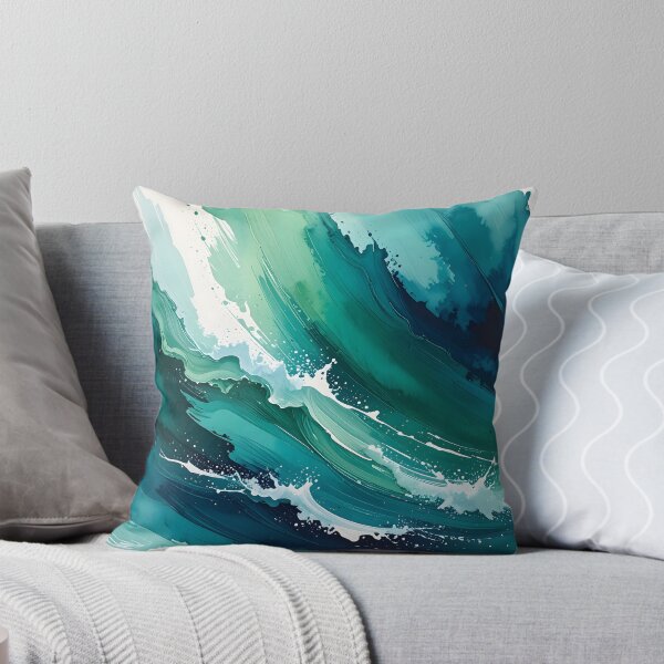 Item preview, Dynamic Emerald Sea Foam Ocean Waves designed and sold by BetweenForms.
