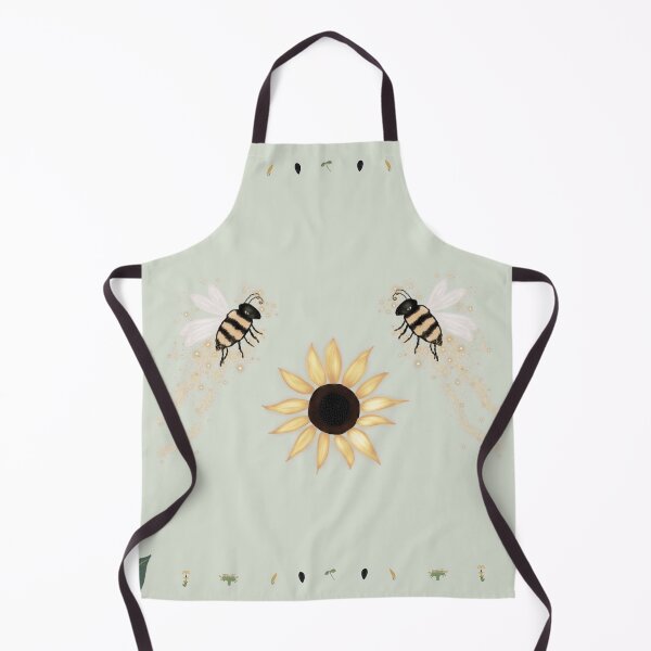 Item preview, Pollination Poem with Bees and Sunflowers | Soft Monet Green designed and sold by DianaoftheDreamt.