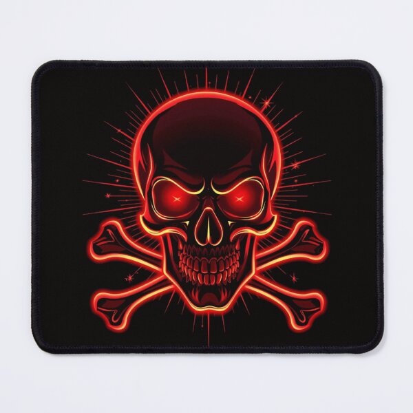 Item preview, Glowing Neon Red Skull and Crossbones designed and sold by ERODED SELF.