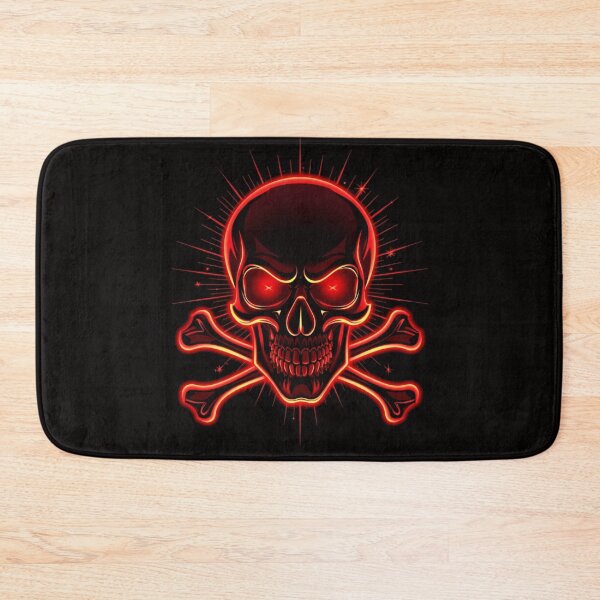 Item preview, Glowing Neon Red Skull and Crossbones designed and sold by ERODED SELF.